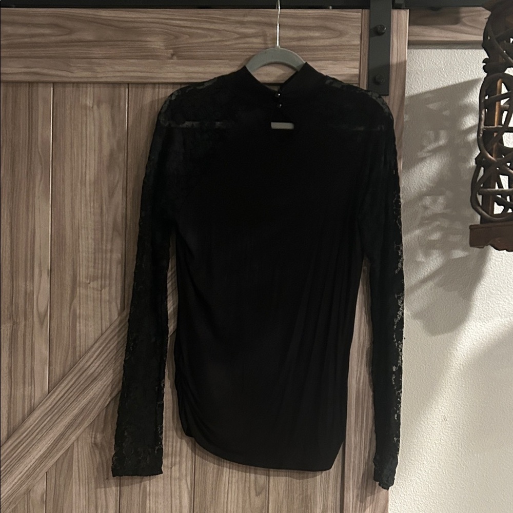 Maurices Black Lace Sleeve Blouse - Picture 3 of 8